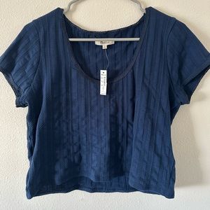 Madewell Pointelle Scoopneck Crop Tee